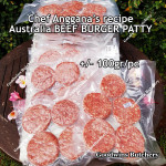 Australia beef mince 85CL Anggana's BURGER PATTY seasoned with Italian herbs ECONOMY THIN frozen price for 500g 5pcs